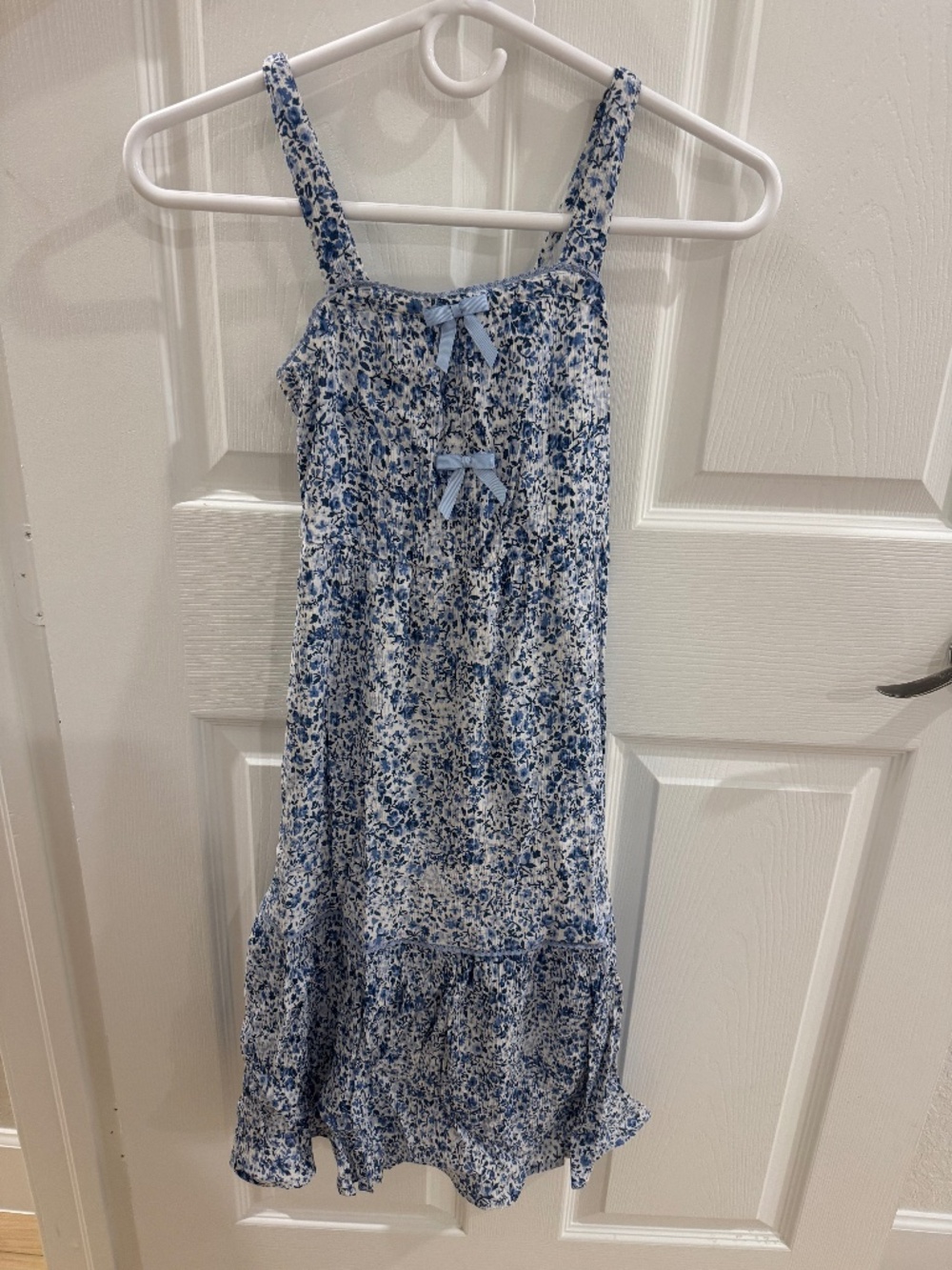 Girl Blue & White Floral dress